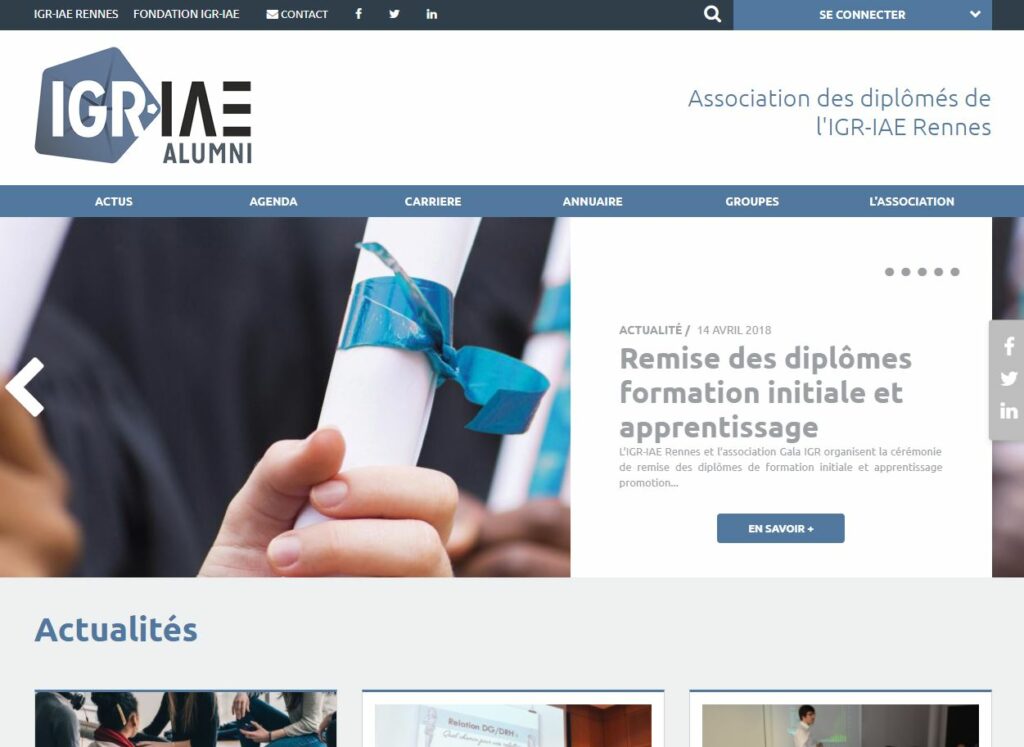 Lancement du nouveau site IGR Alumni