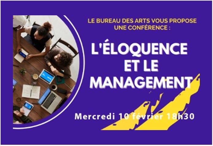 Conférence « L’éloquence et le management » avec le BDA mercredi 10 février