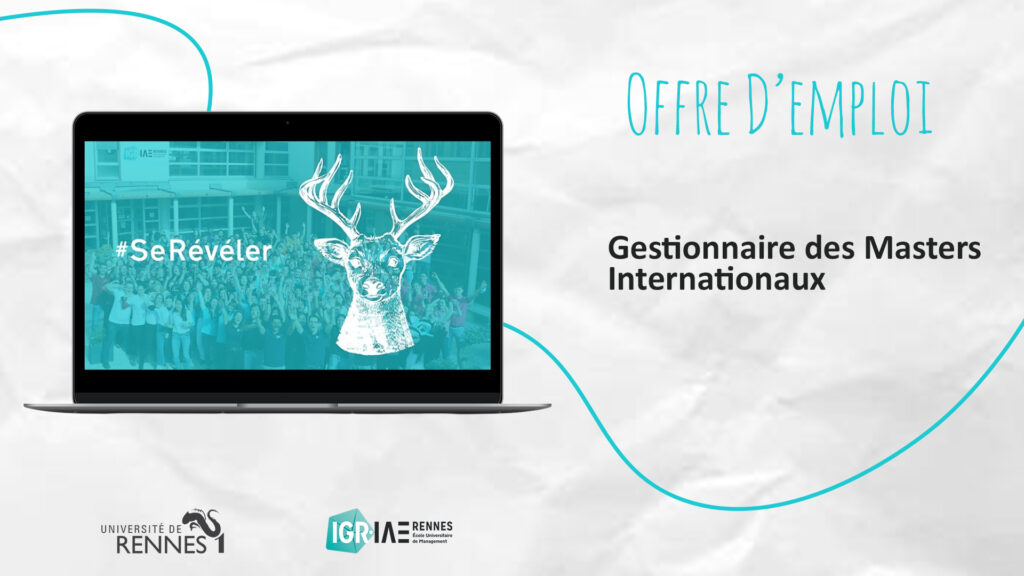 Offre d’emploi – Gestionnaire des Masters Internationaux