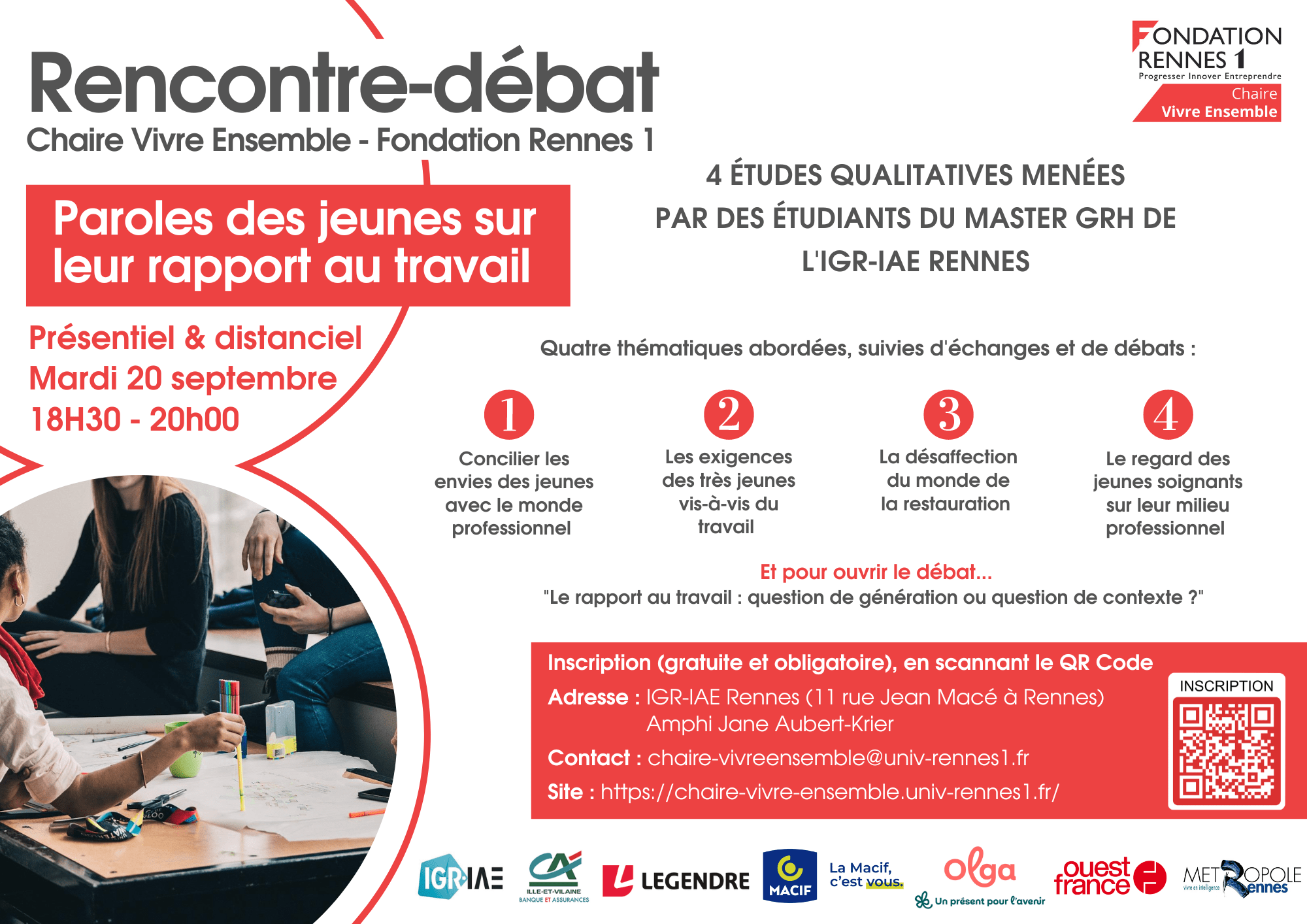 Conférence « Paroles des jeunes sur leur rapport au travail »