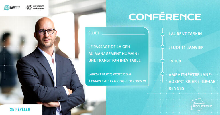 Conférence exceptionnelle avec Laurent Taskin sur le management humain