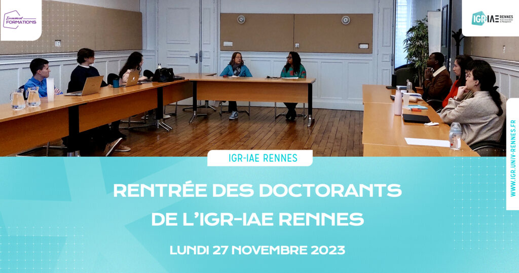 Rentrée 2023 des doctorants de l’IGR-IAE Rennes