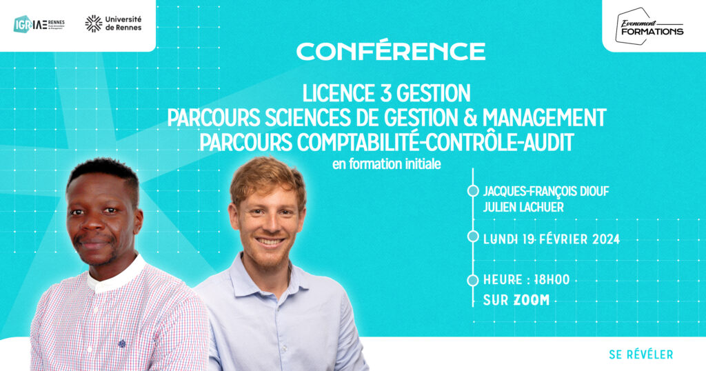 Conférence en ligne Licence 3 Gestion en formation initiale le 19 février