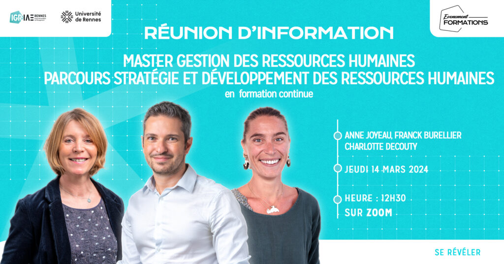 Conférence en ligne Master Gestion des Ressources Humaines en formation continue le 14 mars