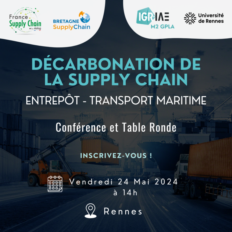 Conférence «Comment décarboner la Supply Chain ?» le 24 mai