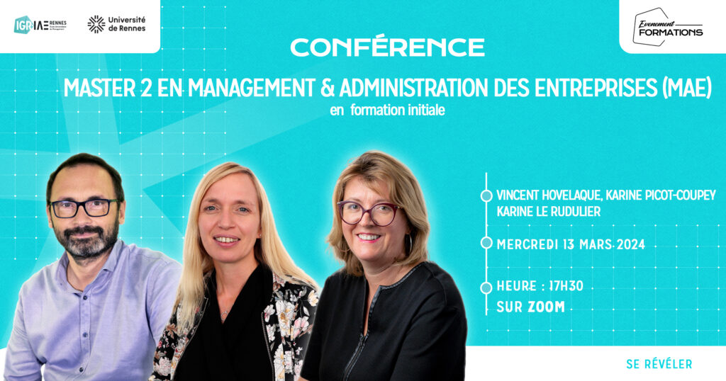 Conférence en ligne M2 Management et Administration des Entreprises en formation initiale le 13 Mars