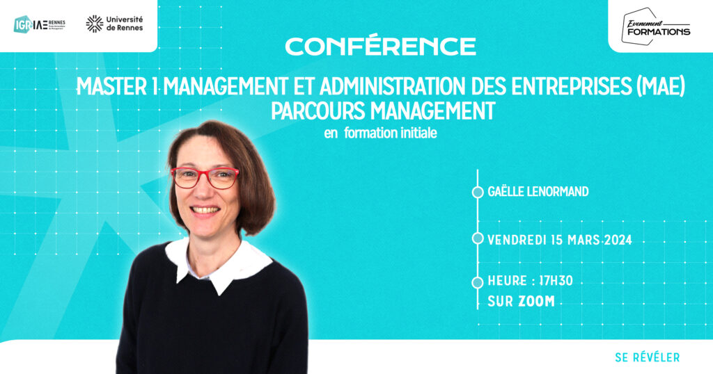 Conférence en ligne Master 1 Management et Administration des Entreprises le 15 mars