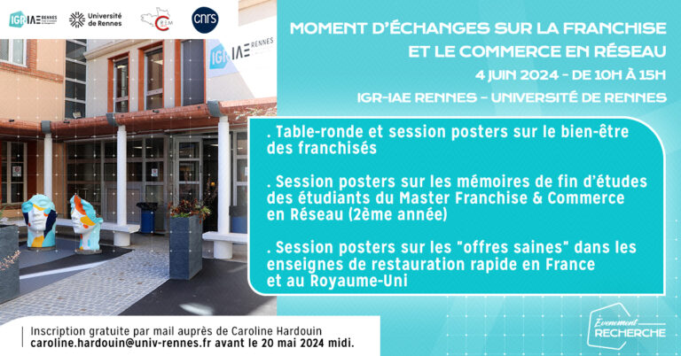 Table-ronde et session posters sur le bien-être des franchisés