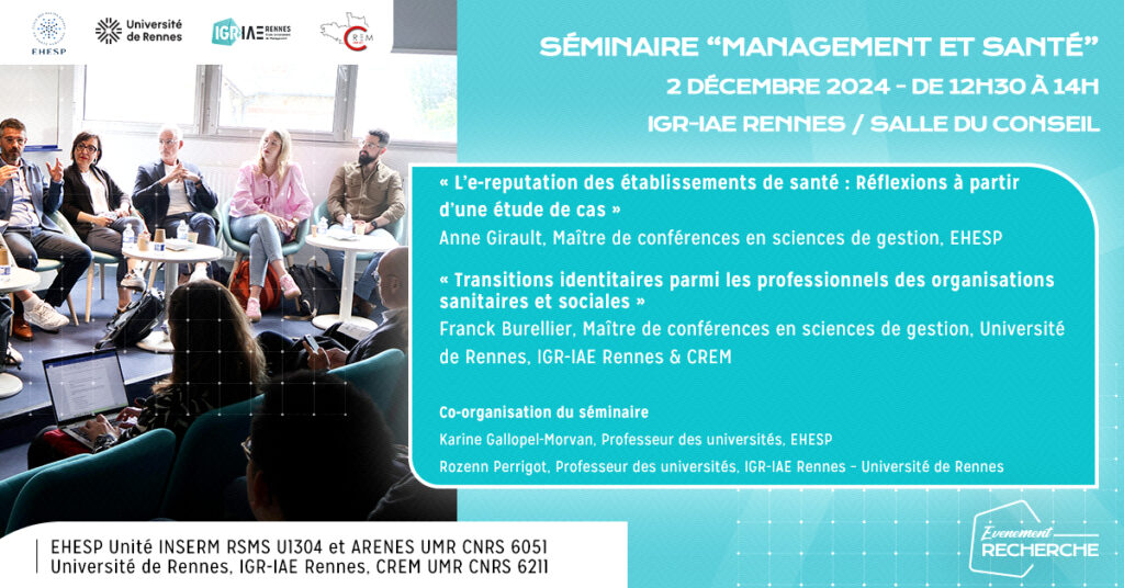 Séminaire « Management et santé » le 2 décembre 2024