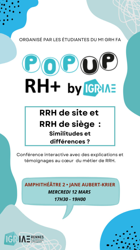 Pop Up RH + le 12 mars 2025