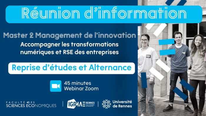 Découvrez le Master 2 Management de l’Innovation parcours Accompagner les transformations numériques et RSE des entreprises