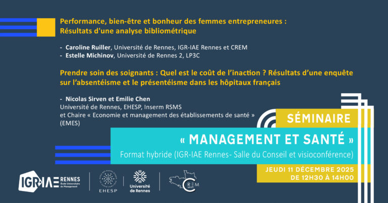 Séminaire « Management et Santé » le jeudi 11 décembre 2025