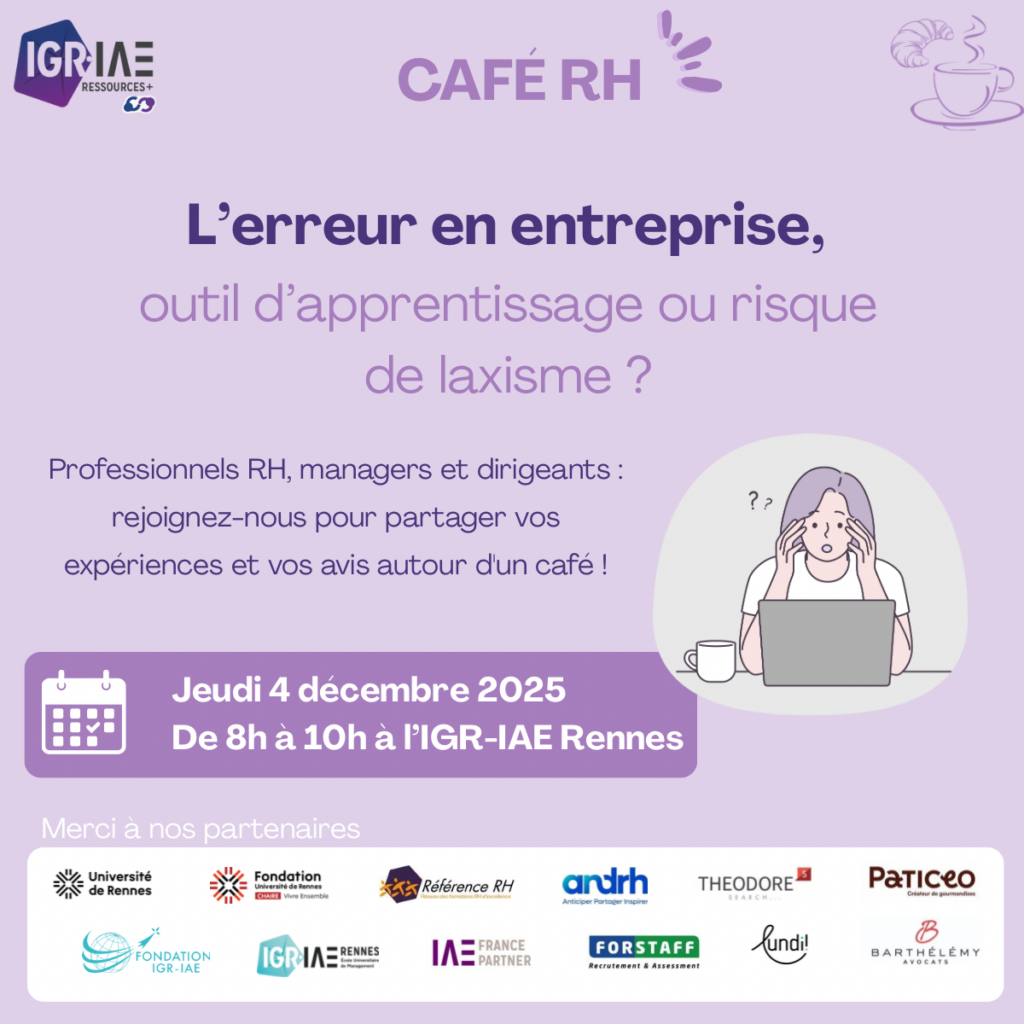 2ème Café RH – L’erreur en entreprise, outil d’apprentissage ou risque de laxisme ?