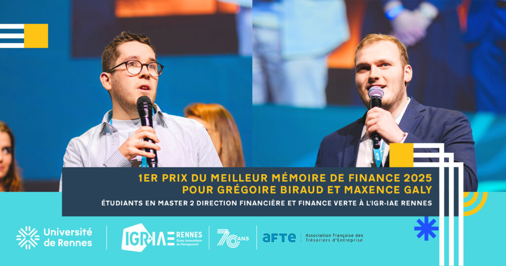 1er prix du meilleur mémoire de finance pour Grégoire Biraud et Maxence Galy