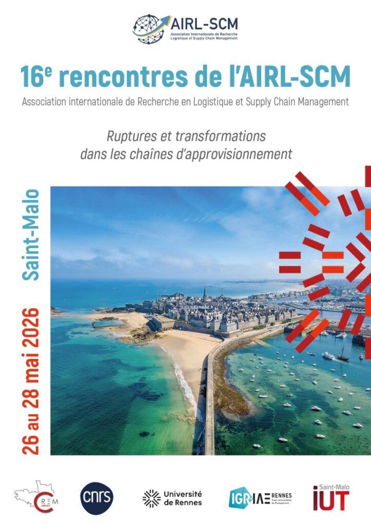 16èmes Rencontres de l’AIRL-SCM à Saint-Malo du 26 au 28 mai 2026