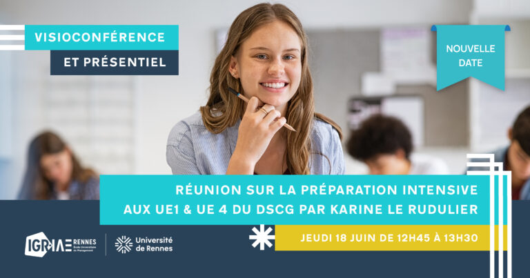 Réunion sur la préparation intensive aux UE1 & UE 4 du DSCG le 18 juin 2026