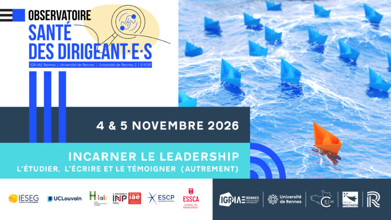 Colloque « Incarner le leadership » à l&rsquo;IGR-IAE Rennes les 4 et 5 novembre 2026