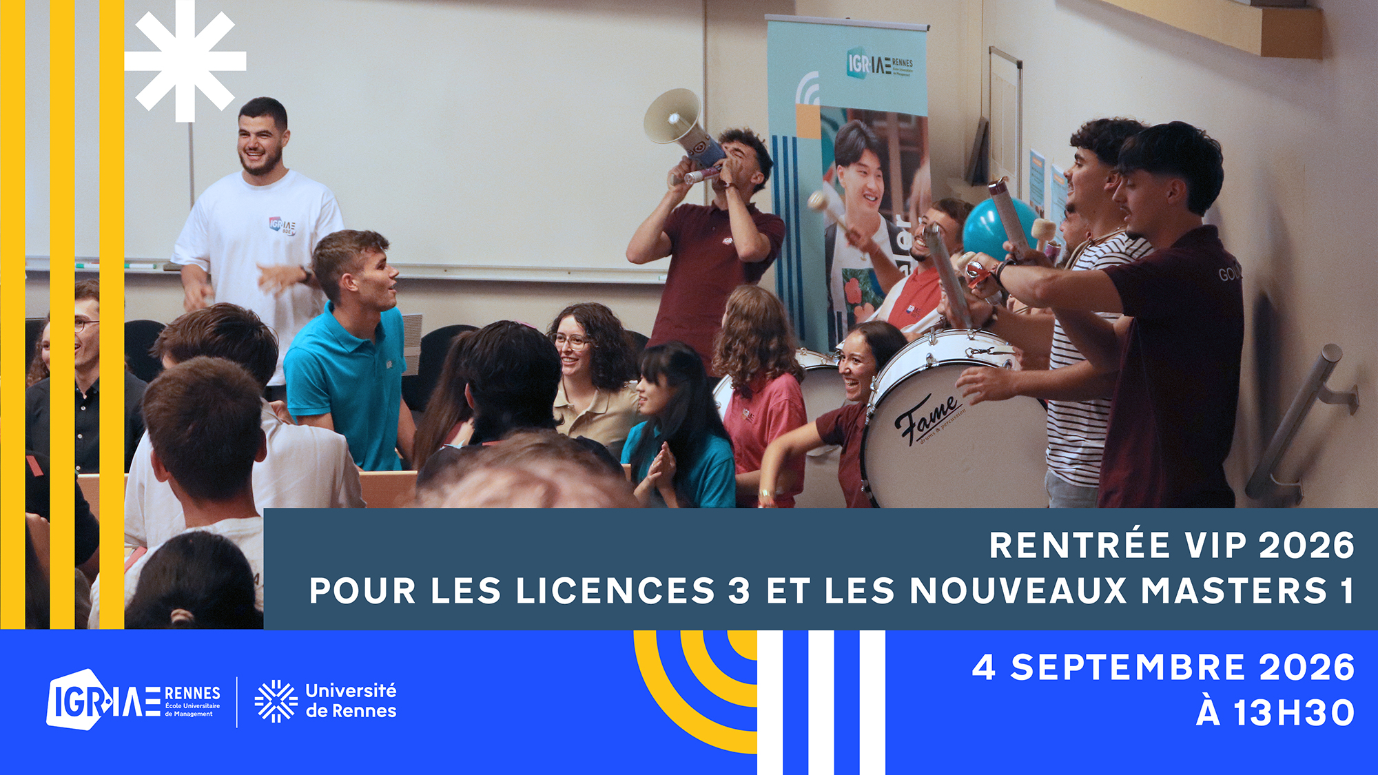 Rentrée VIP 2026 : bienvenue aux nouveaux L3 et M1 le vendredi 4 septembre